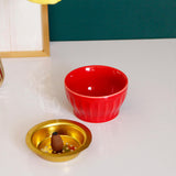 Maxbell Ceramic Burner Cone Holder Fragrance for Home SPA Decor Red