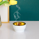 Maxbell Ceramic Burner Cone Holder Fragrance for Home SPA Decor White