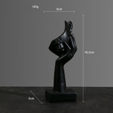 Maxbell Nordic Thinker Statue Half Face Sculpture Abstract Art Figurine for Black
