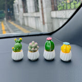 Maxbell Cactus Small Pot Interior Decorations Car Dashboard Figurine for Table