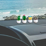 Maxbell Cactus Small Pot Interior Decorations Car Dashboard Figurine for Table