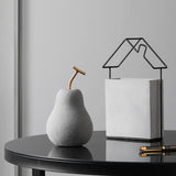 Maxbell Nordic Fruit Statue Ceramic Figurines Art Centerpiece Ornament for Bookshelf 11cmx19.5cm