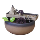 Maxbell Fountain Waterfall Meditation Fish Tank Decoration Desktop for Sculpture 22x17cm