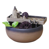 Maxbell Fountain Waterfall Meditation Fish Tank Decoration Desktop for Sculpture 22x17cm