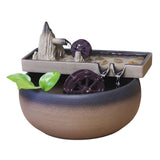 Maxbell Fountain Waterfall Meditation Fish Tank Decoration Desktop for Sculpture 22x17cm