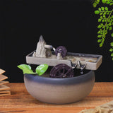 Maxbell Fountain Waterfall Meditation Fish Tank Decoration Desktop for Sculpture 22x17cm