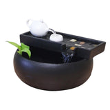 Maxbell Fountain Waterfall Meditation Fish Tank Decoration Desktop for Sculpture 24x15.5cm