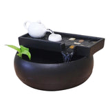 Maxbell Fountain Waterfall Meditation Fish Tank Decoration Desktop for Sculpture 24x15.5cm