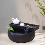 Maxbell Fountain Waterfall Meditation Fish Tank Decoration Desktop for Sculpture 24x15.5cm