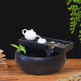 Maxbell Fountain Waterfall Meditation Fish Tank Decoration Desktop for Sculpture 24x15.5cm