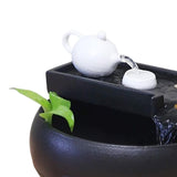 Maxbell Fountain Waterfall Meditation Fish Tank Decoration Desktop for Sculpture 24x15.5cm