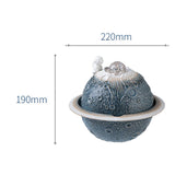 Maxbell Ceramic Tabletop Fountain Indoor USB Bedroom Home Astronaut Planet Statues Blue