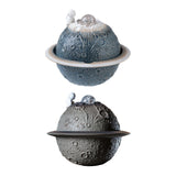 Maxbell Ceramic Tabletop Fountain Indoor USB Bedroom Home Astronaut Planet Statues Blue
