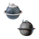 Maxbell Ceramic Tabletop Fountain Indoor USB Bedroom Home Astronaut Planet Statues Blue
