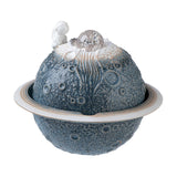 Maxbell Ceramic Tabletop Fountain Indoor USB Bedroom Home Astronaut Planet Statues Blue