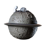 Maxbell Ceramic Tabletop Fountain Indoor USB Bedroom Home Astronaut Planet Statues Gray