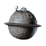 Maxbell Ceramic Tabletop Fountain Indoor USB Bedroom Home Astronaut Planet Statues Gray