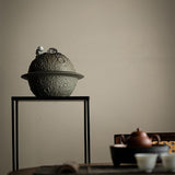 Maxbell Ceramic Tabletop Fountain Indoor USB Bedroom Home Astronaut Planet Statues Gray