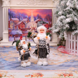 Maxbell Standing Santa Doll Toy Figure Christmas Decorative for Home Party Indoor 30cm
