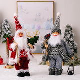 Maxbell 16.5" Standing Santa Doll Christmas Figure for Christmas Party Display Gray