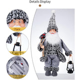 Maxbell 16.5" Standing Santa Doll Christmas Figure for Christmas Party Display Gray