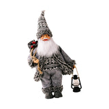 Maxbell 16.5" Standing Santa Doll Christmas Figure for Christmas Party Display Gray