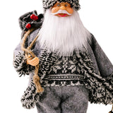 Maxbell 16.5" Standing Santa Doll Christmas Figure for Christmas Party Display Gray