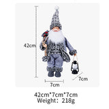 Maxbell 16.5" Standing Santa Doll Christmas Figure for Christmas Party Display Gray