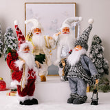 Maxbell 16.5" Standing Santa Doll Christmas Figure for Christmas Party Display Gray
