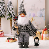 Maxbell 16.5" Standing Santa Doll Christmas Figure for Christmas Party Display Gray