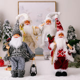 Maxbell 16.5" Standing Santa Doll Christmas Figure for Christmas Party Display Gray