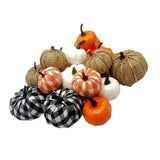 Maxbell Artificial Pumpkin Decorative Lifelike Craft for Table Thanksgiving Decor 16 With Plaid Plaid