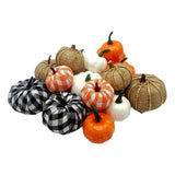 Maxbell Artificial Pumpkin Decorative Lifelike Craft for Table Thanksgiving Decor 16 With Plaid Plaid