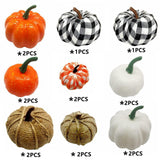 Maxbell Artificial Pumpkin Decorative Lifelike Craft for Table Thanksgiving Decor 16 With Plaid Plaid