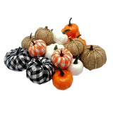Maxbell Artificial Pumpkin Decorative Lifelike Craft for Table Thanksgiving Decor 16 With Plaid Plaid
