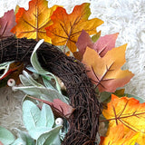 Maxbell Artificial Fall Pumpkin Wreath Photo Props Garland for Wall