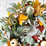 Maxbell Artificial Fall Pumpkin Wreath Photo Props Garland for Wall