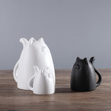Maxbell Modern Cat Figures Sculpture Statue for Bookshelf Cabinet Decorations black