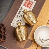 Maxbell Gold Jar Vase Table Decorative Brass Jug for Cabinet Dining Room Decoration