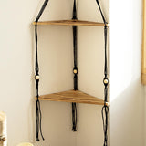 Maxbell Macrame Hanging Shelves Bookshelf Bedroom Photos Wood Floating Storage Shelf