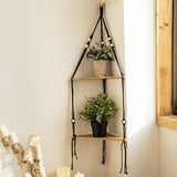 Maxbell Macrame Hanging Shelves Bookshelf Bedroom Photos Wood Floating Storage Shelf