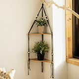 Maxbell Macrame Hanging Shelves Bookshelf Bedroom Photos Wood Floating Storage Shelf