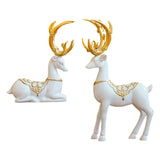 Maxbell Set of 2 Elk Figurines Reindeer Resin Deer Statues for Home Tabletop Decor