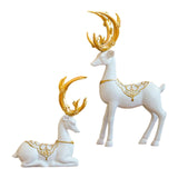 Maxbell Set of 2 Elk Figurines Reindeer Resin Deer Statues for Home Tabletop Decor