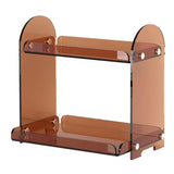 Maxbell 2 Tiers Makeup Perfume Organizer Display Stand Shelf for Dresser Kitchen Brown