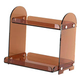 Maxbell 2 Tiers Makeup Perfume Organizer Display Stand Shelf for Dresser Kitchen Brown