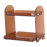Maxbell 2 Tiers Makeup Perfume Organizer Display Stand Shelf for Dresser Kitchen Brown