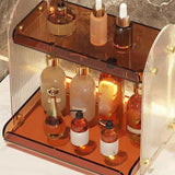 Maxbell 2 Tiers Makeup Perfume Organizer Display Stand Shelf for Dresser Kitchen Brown