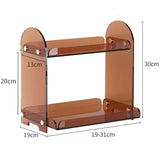 Maxbell 2 Tiers Makeup Perfume Organizer Display Stand Shelf for Dresser Kitchen Brown