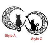 Maxbell 13" Metal Wall Decor Black Cat Silhouette for Balcony Indoor Outdoor Porch StyleA